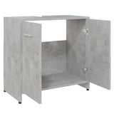 NNEVL Bathroom Cabinet Concrete Grey 60x33x61 cm Engineered Wood