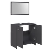 NNEVL Bathroom Furniture Set Grey Chipboard