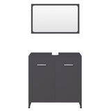 NNEVL Bathroom Furniture Set Grey Chipboard