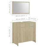 NNEVL Bathroom Furniture Set Sonoma Oak Chipboard