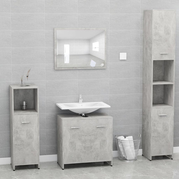 NNEVL Bathroom Furniture Set Concrete Grey Engineered Wood