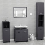 NNEVL Bathroom Furniture Set High Gloss Grey Chipboard