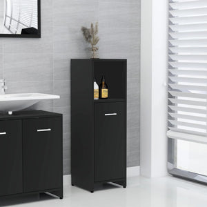 NNEVL Bathroom Cabinet Black 30x30x95 cm Chipboard