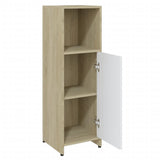 NNEVL Bathroom Cabinet White and Sonoma Oak 30x30x95 cm Engineered Wood