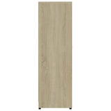 NNEVL Bathroom Cabinet White and Sonoma Oak 30x30x95 cm Engineered Wood
