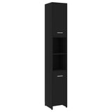 NNEVL Bathroom Cabinet Black 30x30x183.5 cm Chipboard
