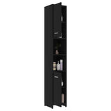 NNEVL Bathroom Cabinet Black 30x30x183.5 cm Chipboard