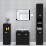 NNEVL Bathroom Cabinet Black 30x30x183.5 cm Chipboard