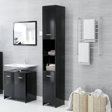 NNEVL Bathroom Cabinet Black 30x30x183.5 cm Chipboard
