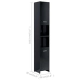 NNEVL Bathroom Cabinet High Gloss Black 30x30x183.5 cm Chipboard
