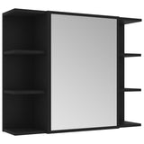 NNEVL Bathroom Mirror Cabinet Black 80x20.5x64 cm Chipboard