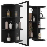 NNEVL Bathroom Mirror Cabinet Black 80x20.5x64 cm Chipboard
