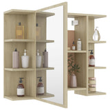 NNEVL Bathroom Mirror Cabinet Sonoma Oak 80x20.5x64 cm Engineered Wood