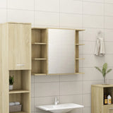 NNEVL Bathroom Mirror Cabinet Sonoma Oak 80x20.5x64 cm Engineered Wood