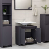 NNEVL Bathroom Cabinet Grey 60x33x58 cm Chipboard