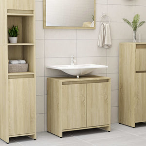 NNEVL Bathroom Cabinet Sonoma Oak 60x33x58 cm Chipboard