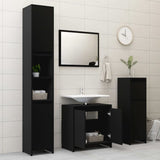 NNEVL Bathroom Cabinet High Gloss Black 60x33x58 cm Chipboard