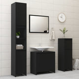 NNEVL Bathroom Furniture Set Black Chipboard