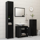 NNEVL Bathroom Furniture Set Black Chipboard