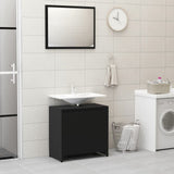 NNEVL Bathroom Furniture Set Black Chipboard