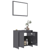 NNEVL Bathroom Furniture Set Grey Chipboard