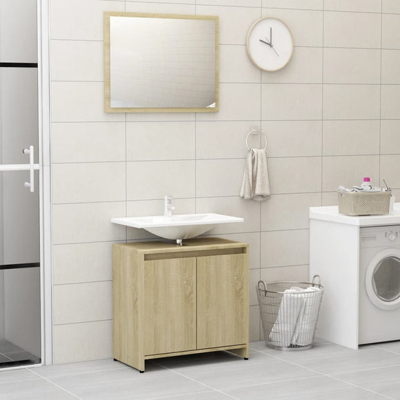 NNEVL Bathroom Furniture Set Sonoma Oak Chipboard