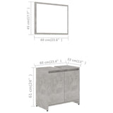 NNEVL Bathroom Furniture Set Concrete Grey Chipboard