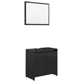 NNEVL Bathroom Furniture Set High Gloss Black Chipboard