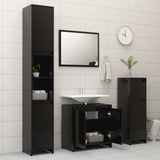 NNEVL Bathroom Furniture Set High Gloss Black Chipboard