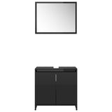 NNEVL Bathroom Furniture Set High Gloss Black Chipboard