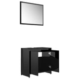 NNEVL Bathroom Furniture Set High Gloss Black Chipboard