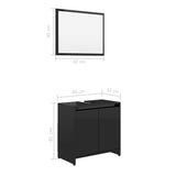 NNEVL Bathroom Furniture Set High Gloss Black Chipboard
