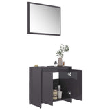 NNEVL Bathroom Furniture Set High Gloss Grey Chipboard