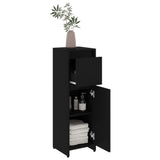 NNEVL Bathroom Cabinet Black 30x30x95 cm Chipboard