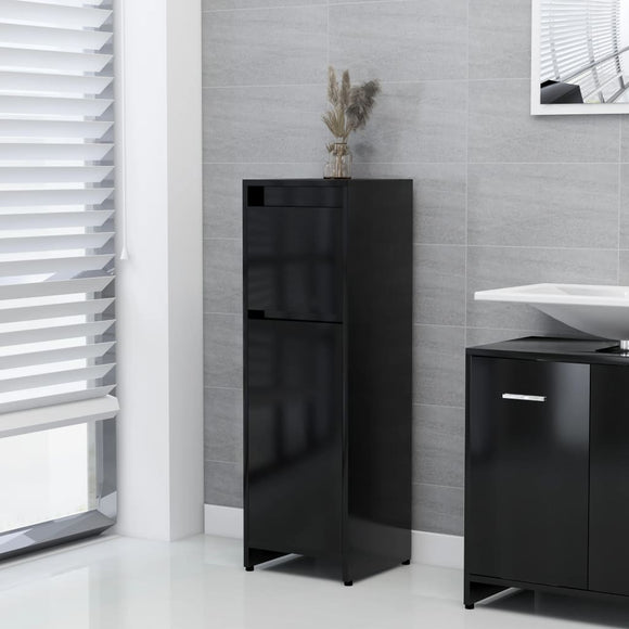 NNEVL Bathroom Cabinet Black 30x30x95 cm Chipboard