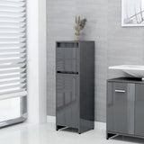NNEVL Bathroom Cabinet High Gloss Grey 30x30x95 cm Chipboard