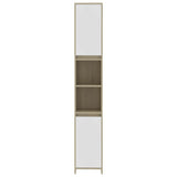 NNEVL Bathroom Cabinet White and Sonoma Oak 30x30x183.5 cm Engineered Wood