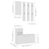 NNEVL Hallway Unit White 100x25x76.5 cm Chipboard