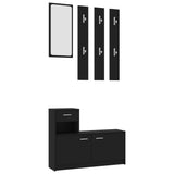 NNEVL Hallway Unit Black 100x25x76.5 cm Engineered Wood