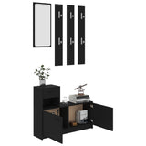 NNEVL Hallway Unit Black 100x25x76.5 cm Engineered Wood