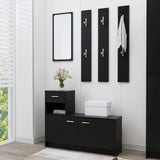 NNEVL Hallway Unit Black 100x25x76.5 cm Engineered Wood