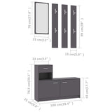 NNEVL Hallway Unit Grey 100x25x76.5 cm Chipboard