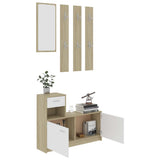 NNEVL Hallway Unit White and Sonoma Oak 100x25x76.5 cm Chipboard
