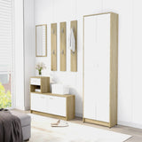 NNEVL Hallway Unit White and Sonoma Oak 100x25x76.5 cm Chipboard