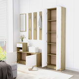 NNEVL Hallway Unit White and Sonoma Oak 100x25x76.5 cm Chipboard