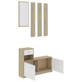 NNEVL Hallway Unit White and Sonoma Oak 100x25x76.5 cm Chipboard