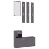 NNEVL Hallway Unit High Gloss Grey 100x25x76.5 cm Chipboard