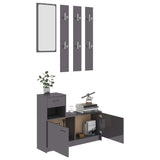 NNEVL Hallway Unit High Gloss Grey 100x25x76.5 cm Chipboard