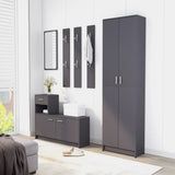 NNEVL Hallway Wardrobe Grey 55x25x189 cm Engineered Wood