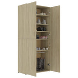 NNEVL Shoe Cabinet Sonoma Oak 80x39x178 cm Engineered Wood